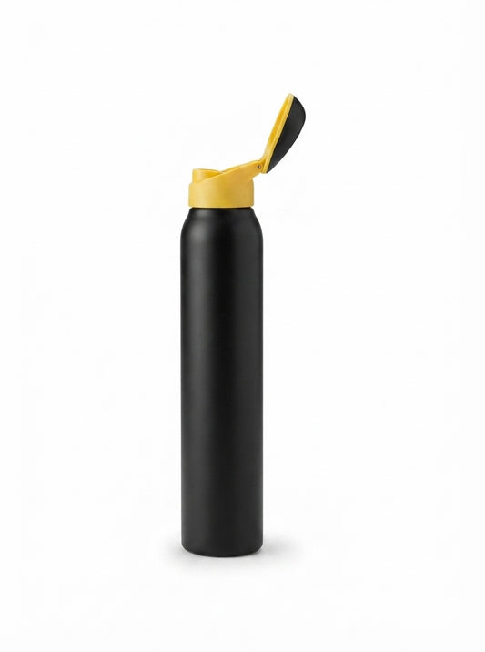 Bullet Flask with Cup Handle Lid - Black - Meru Trophy corporate gifting