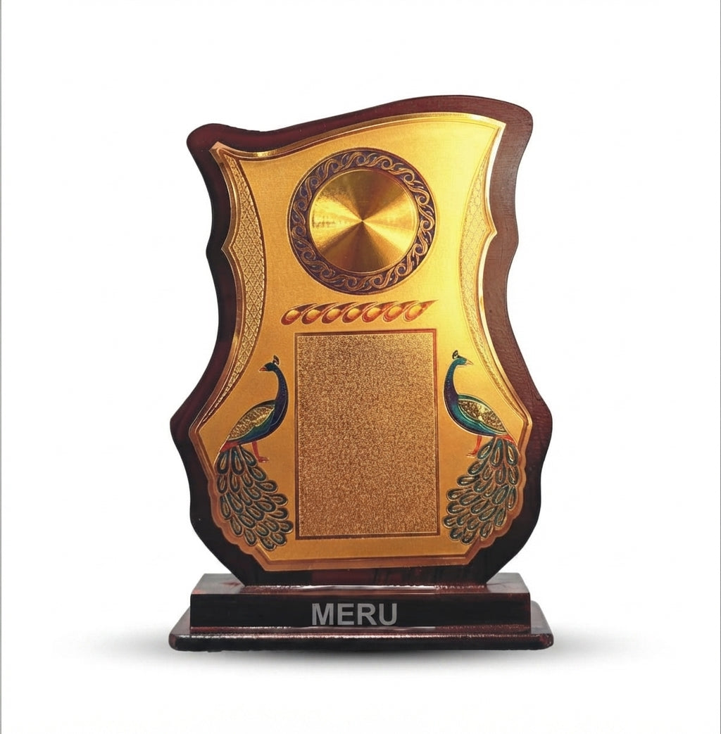 Peacock Wooden Memento Custom Trophy 710 - Meru Trophy