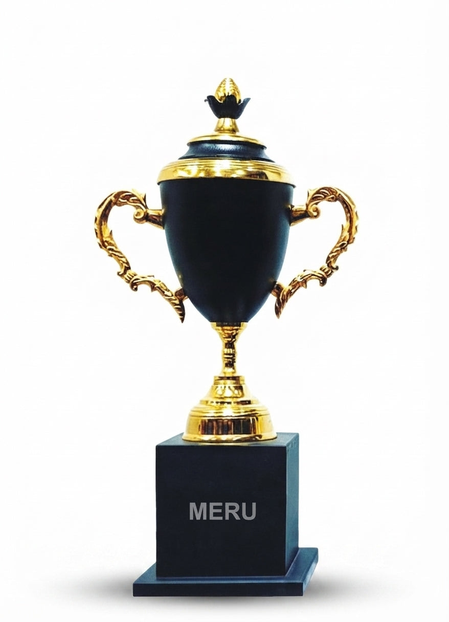 Black and Gold Metal Trophy ELE-BLACK-1 - Meru Trophy