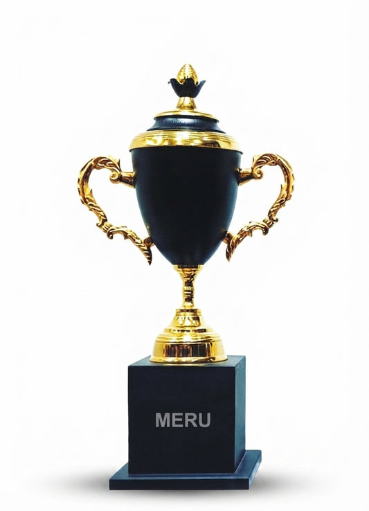 Black and Gold Metal Trophy ELE-BLACK-1 - Meru Trophy