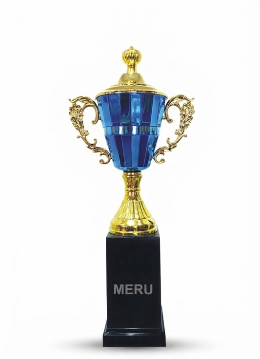 Blue and Gold Corporate Trophy Athletic Medals blue and gold award trophy abc 76 - Meru Trophy