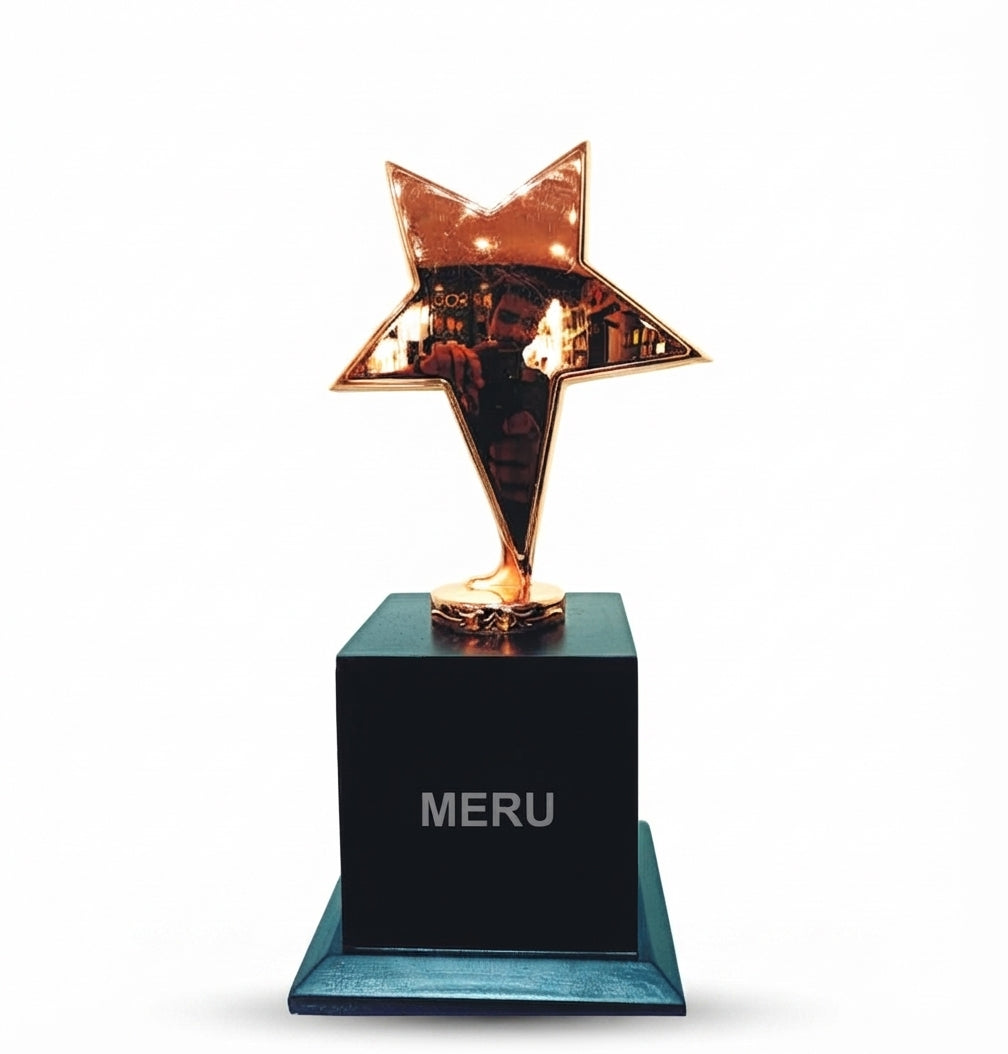 Star Award Trophy Gold Medal of Achievement 557 - Meru Trophy