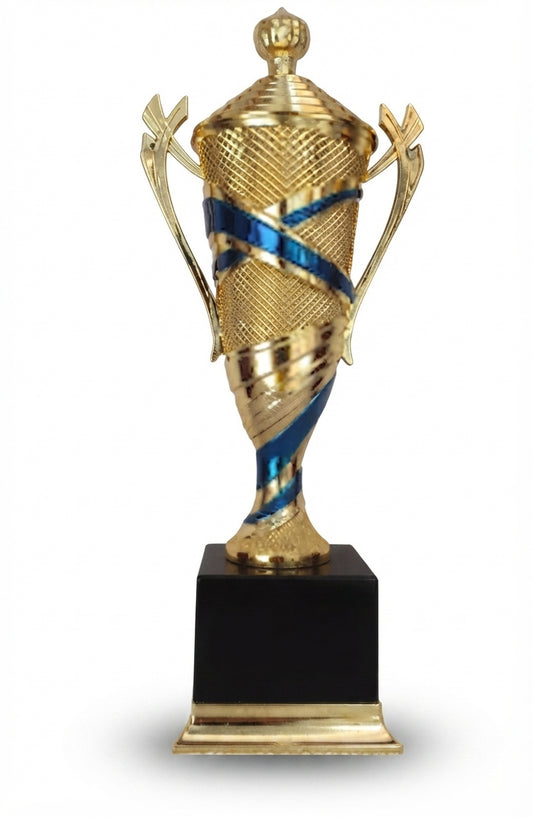 Gold and Blue Fibre Trophy Award ABS 78 - Fiber Trophies Online - Meru Trophy
