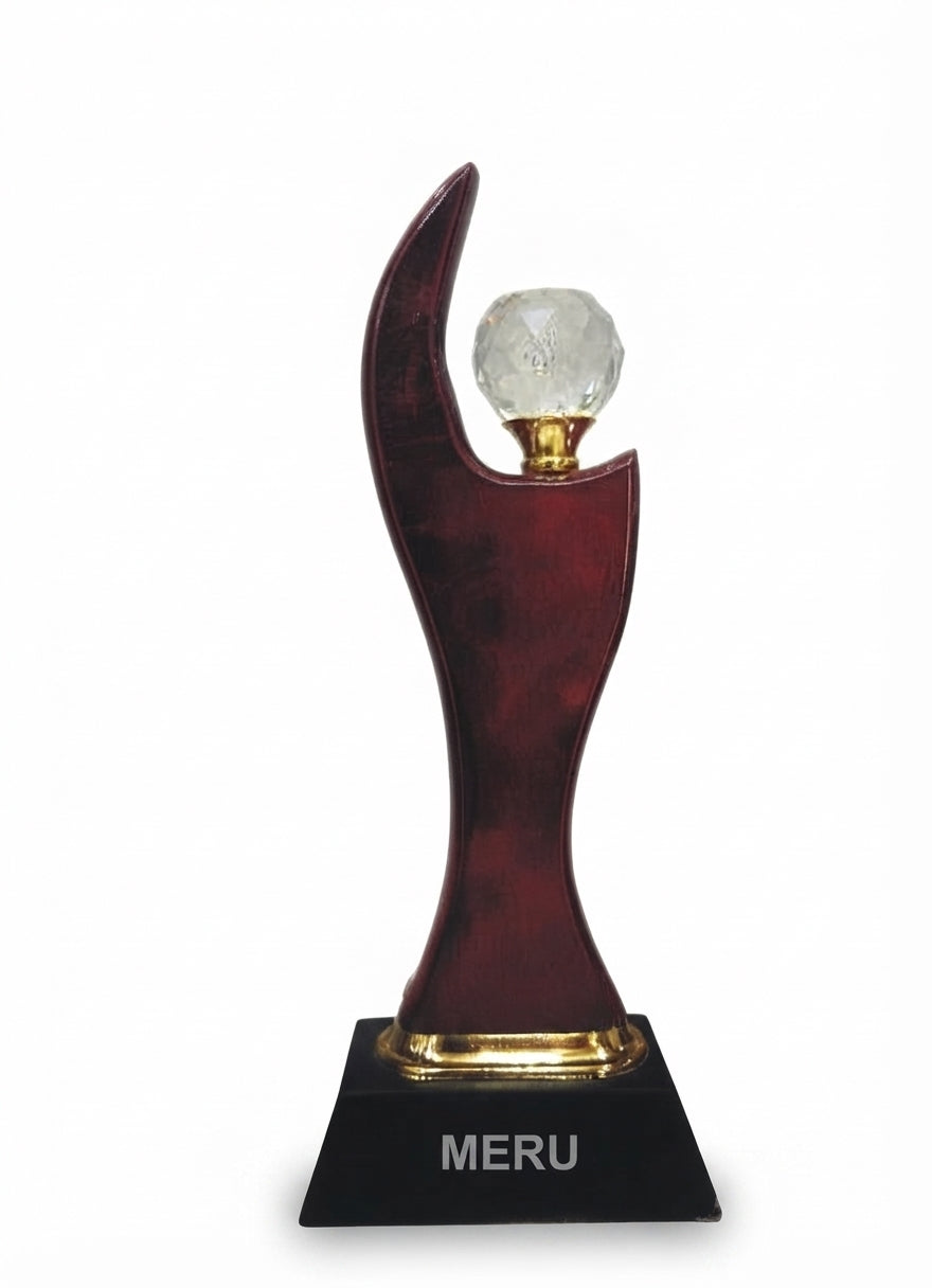Elegant Crystal Trophies for Recognition  4015 - Meru Trophy