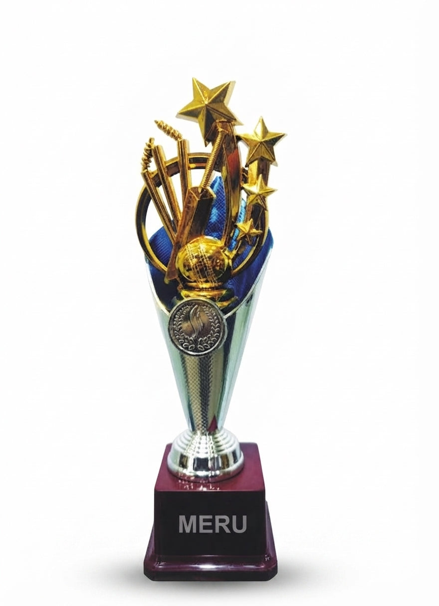 Custom Acrylic Sports Trophy with Gold Accents 7-157 - Meru Trophy