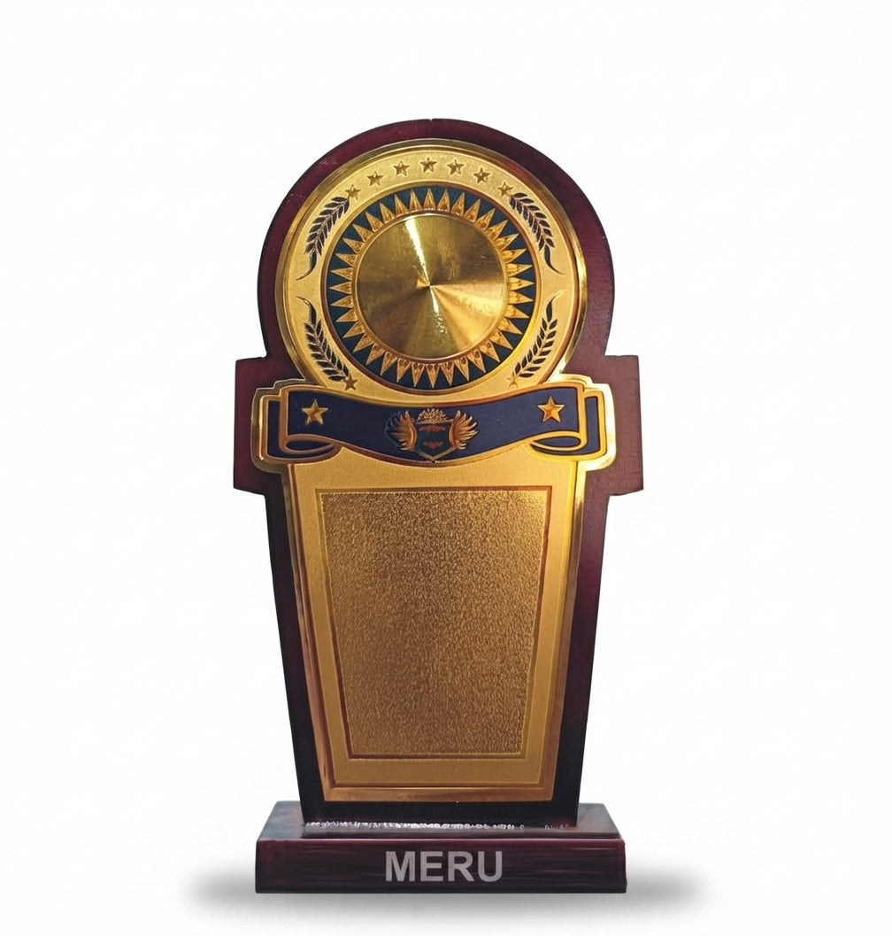Wooden Memento Trophy: Recognition Awards and Trophies 728 - Meru Trophy