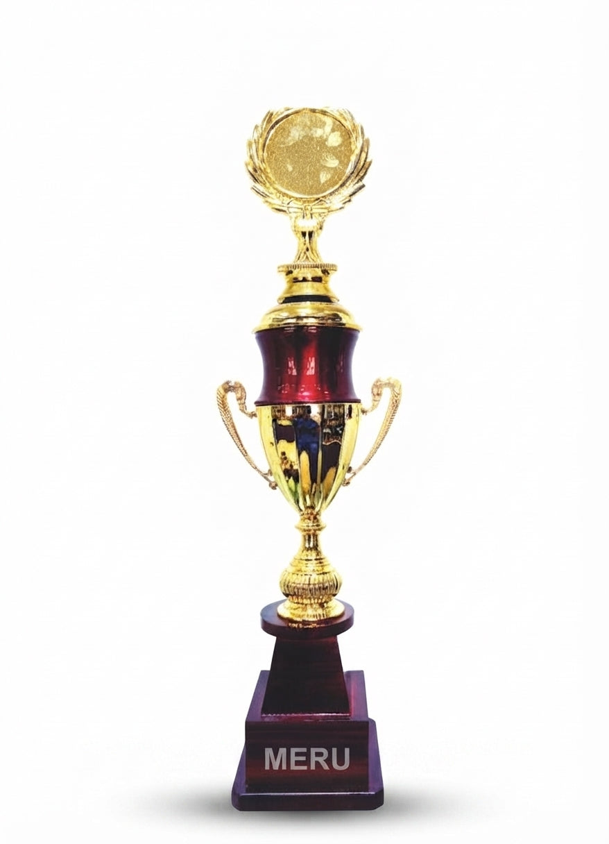 Custom Award Trophy Gold Maroon Cup Trophy  403 - Meru Trophy