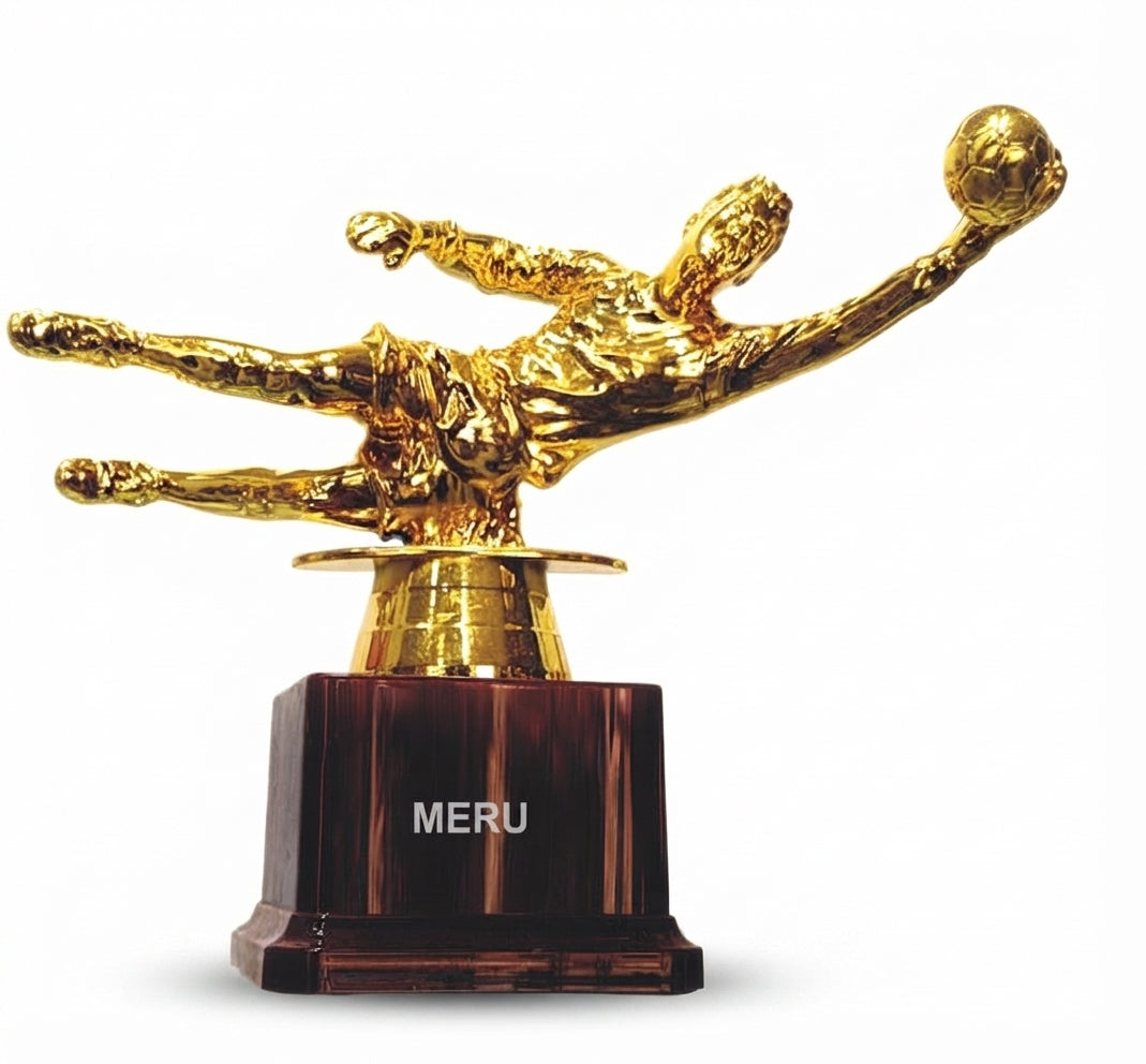 Gold Football Goalkeeper Trophy: Recognition Awards F220 - Meru Trophy