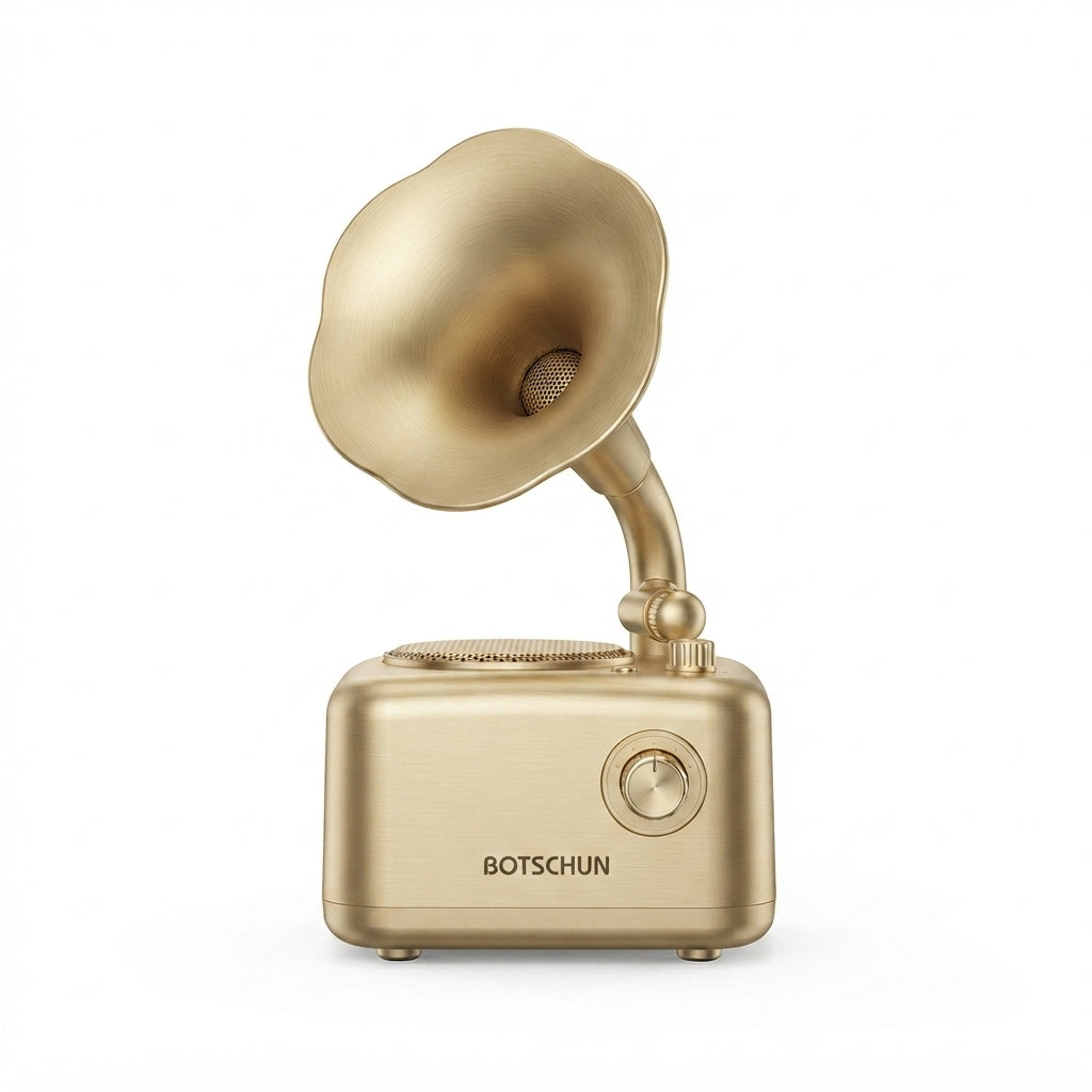 Retro Gramophone Bluetooth Speaker - gold - Meru Trophy corporate gifting