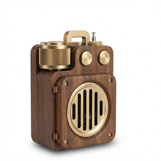 Retro Wooden Portable Bluetooth Speaker - wood - Meru Trophy corporate gifting