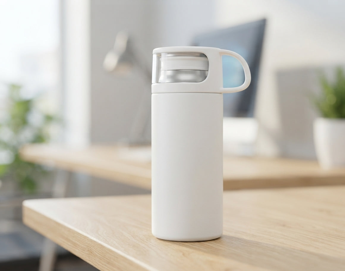 Vacuum Flask with Cup Lid and Gift Box - lifestyle - Meru Trophy corporate gifting