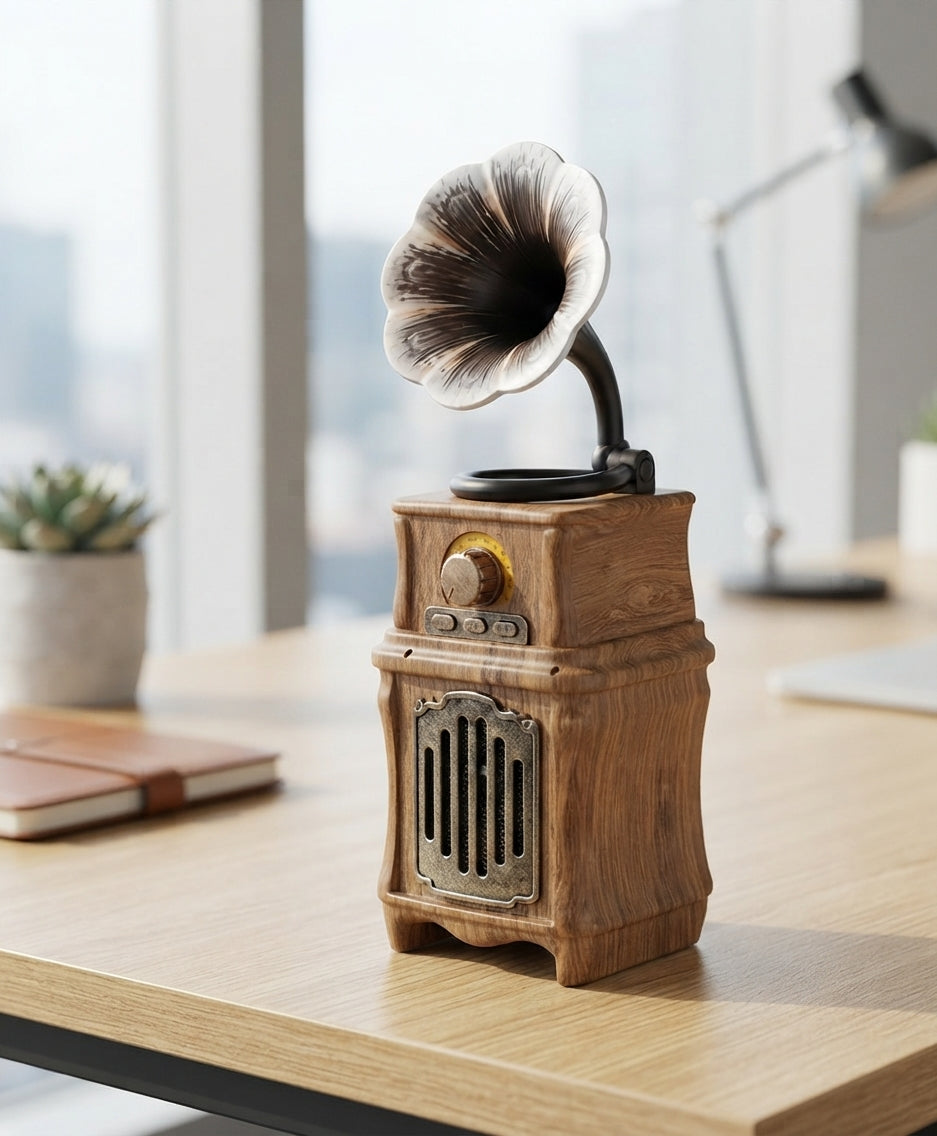 Vintage Gramophone Tower Bluetooth Speaker - lifestyle - Meru Trophy corporate gifting