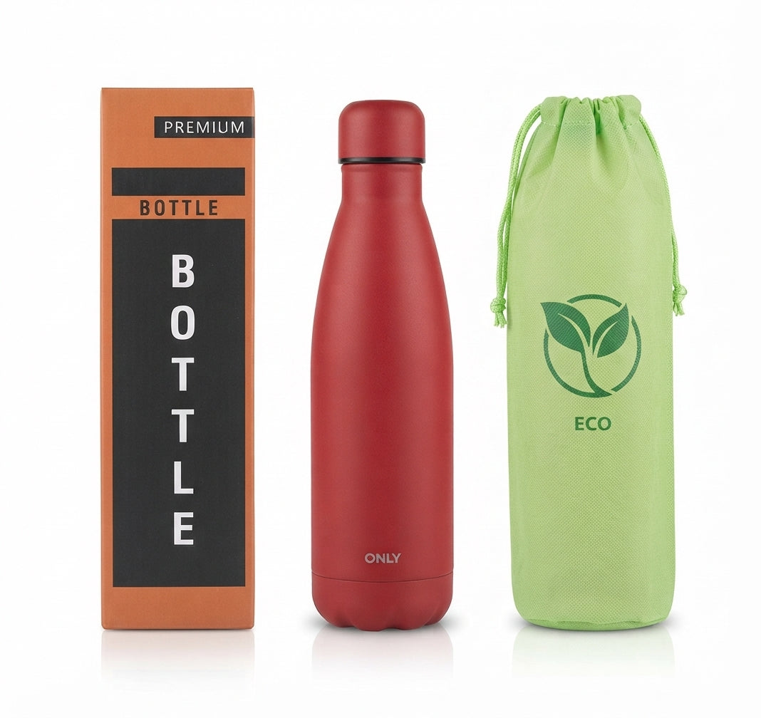 Cola-Shaped Vacuum Bottle with Gift Box and Pouch - Red - Meru Trophy corporate gifting