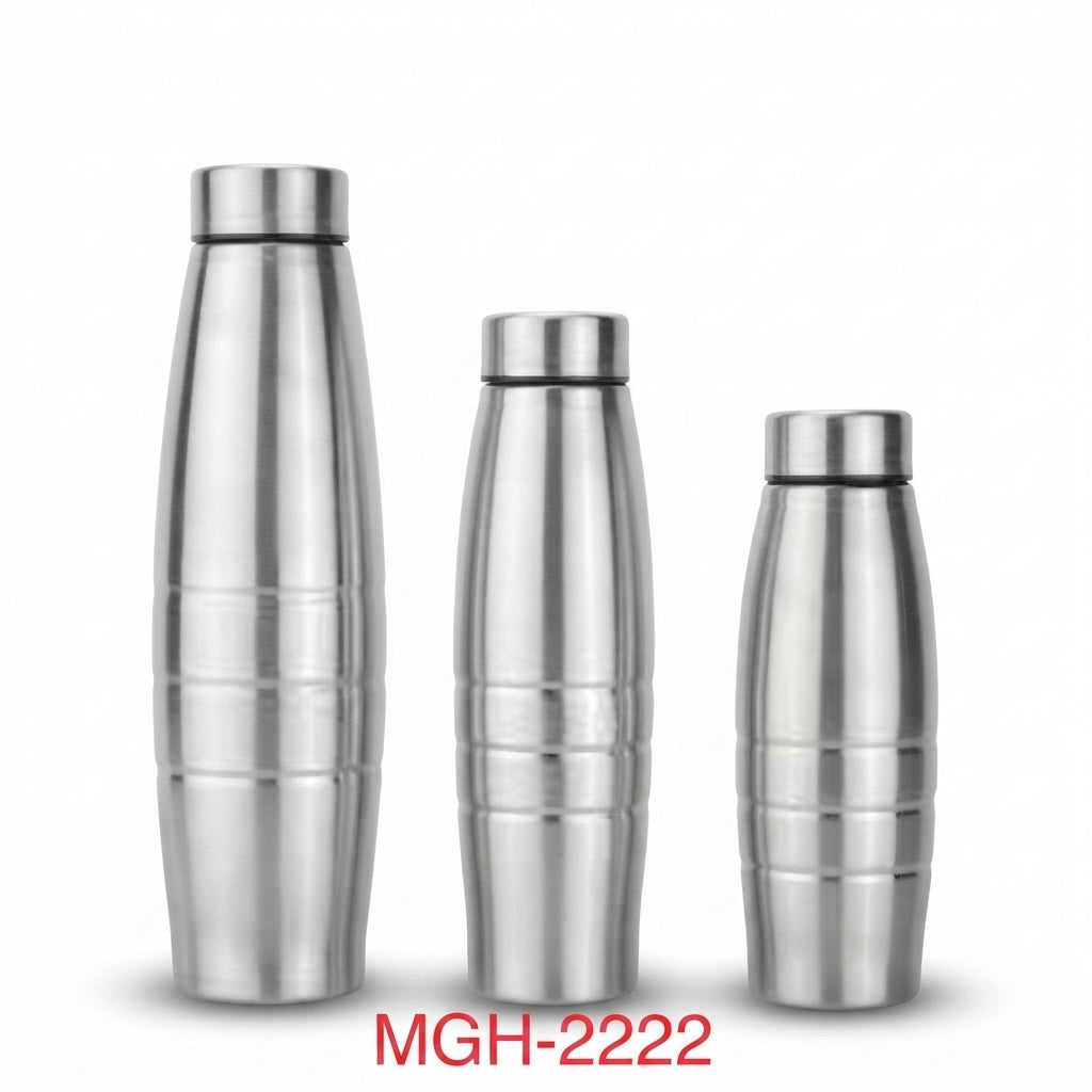 Stainless Steel Water Bottle - Steel - Meru Trophy corporate gifting