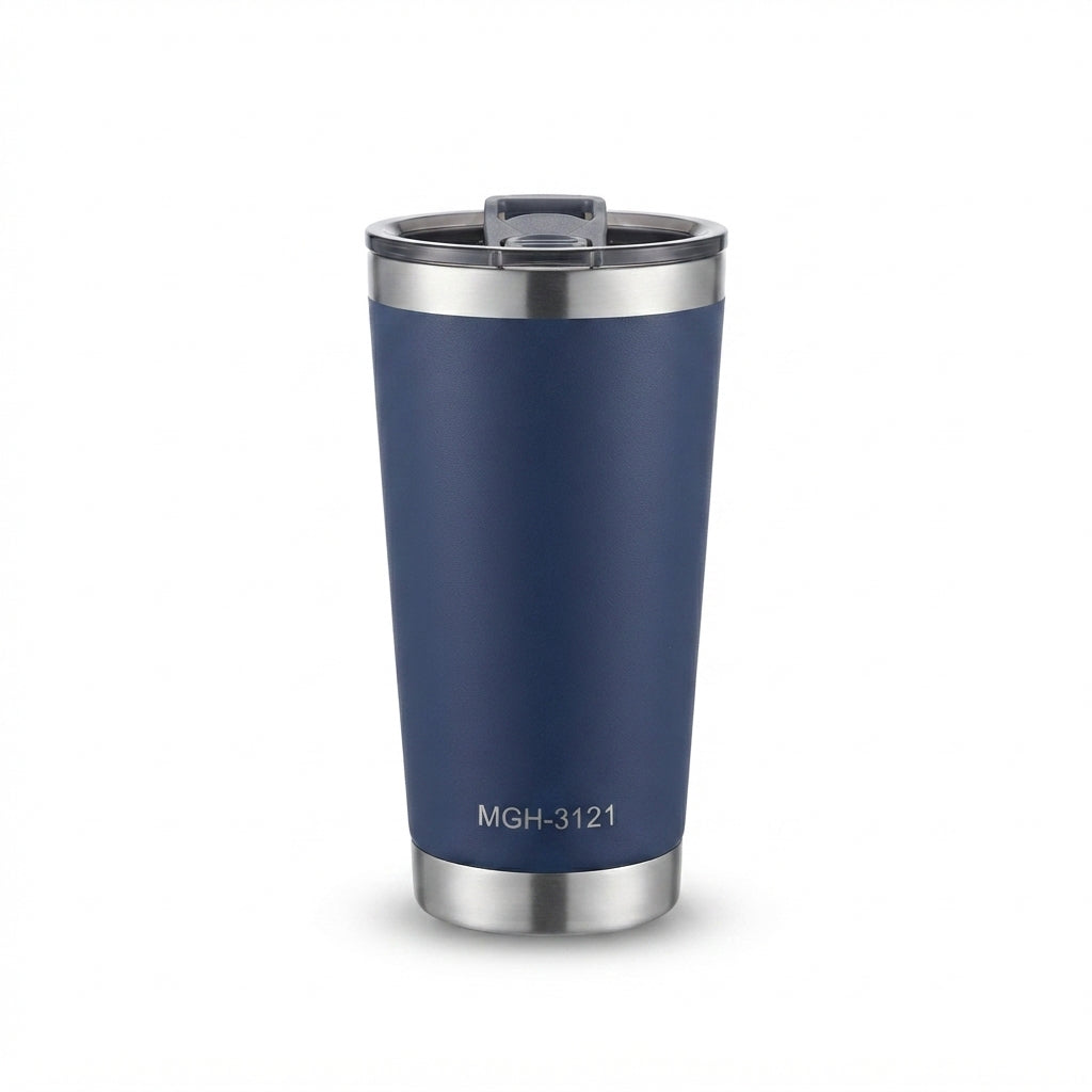 Insulated Pint Tumbler with Slide Lid - Navy - Meru Trophy corporate gifting