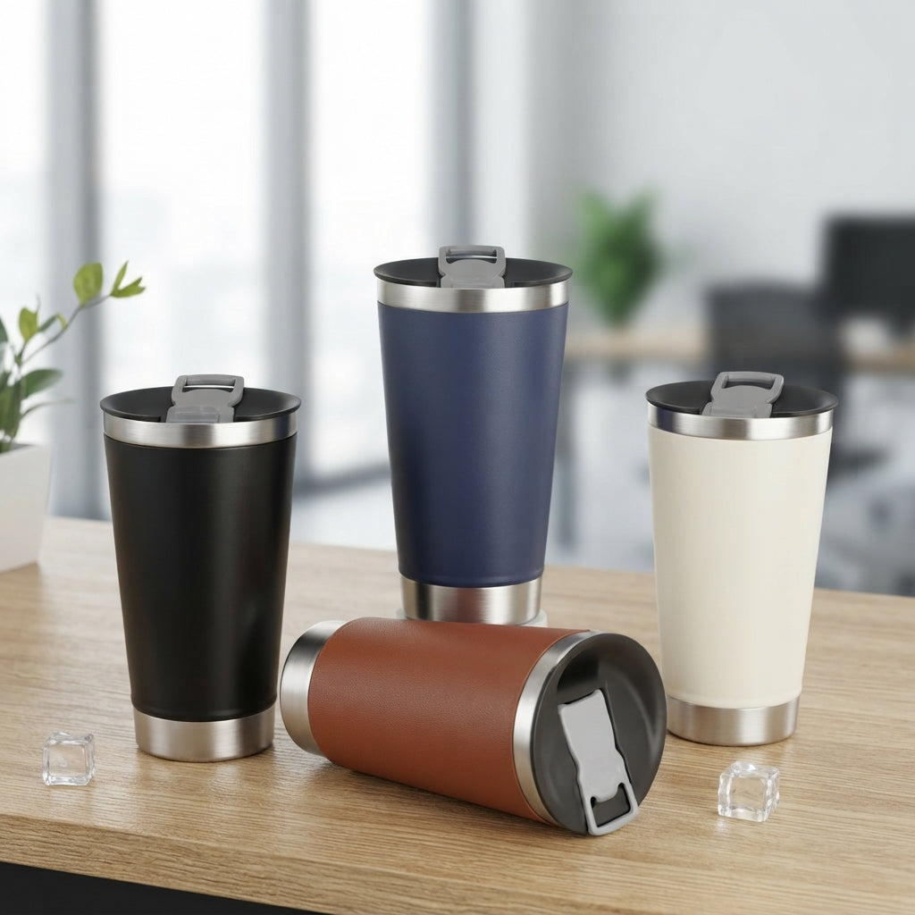 Insulated Pint Tumbler with Slide Lid - lifestyle - Meru Trophy corporate gifting