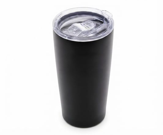 Insulated Tumbler with Clear Lid - Black - Meru Trophy corporate gifting