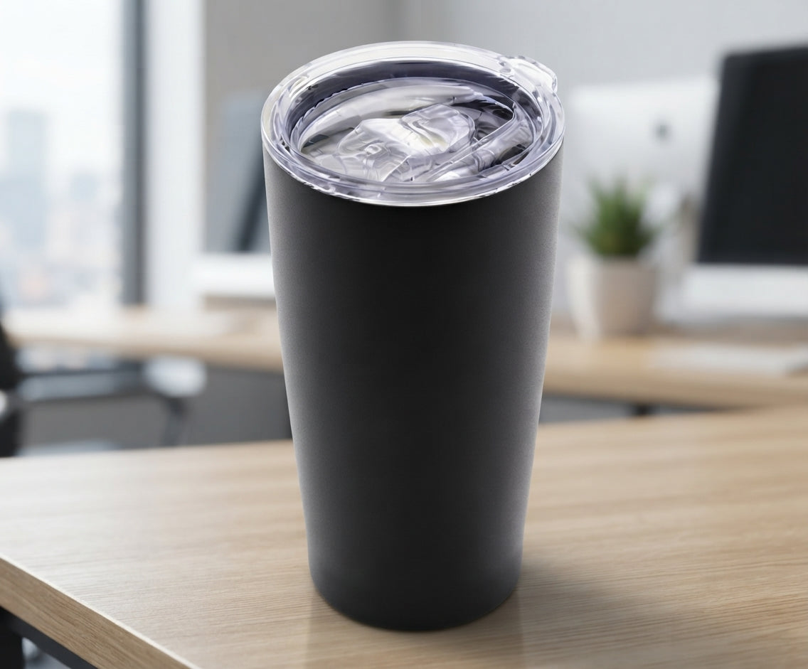 Insulated Tumbler with Clear Lid - lifestyle - Meru Trophy corporate gifting
