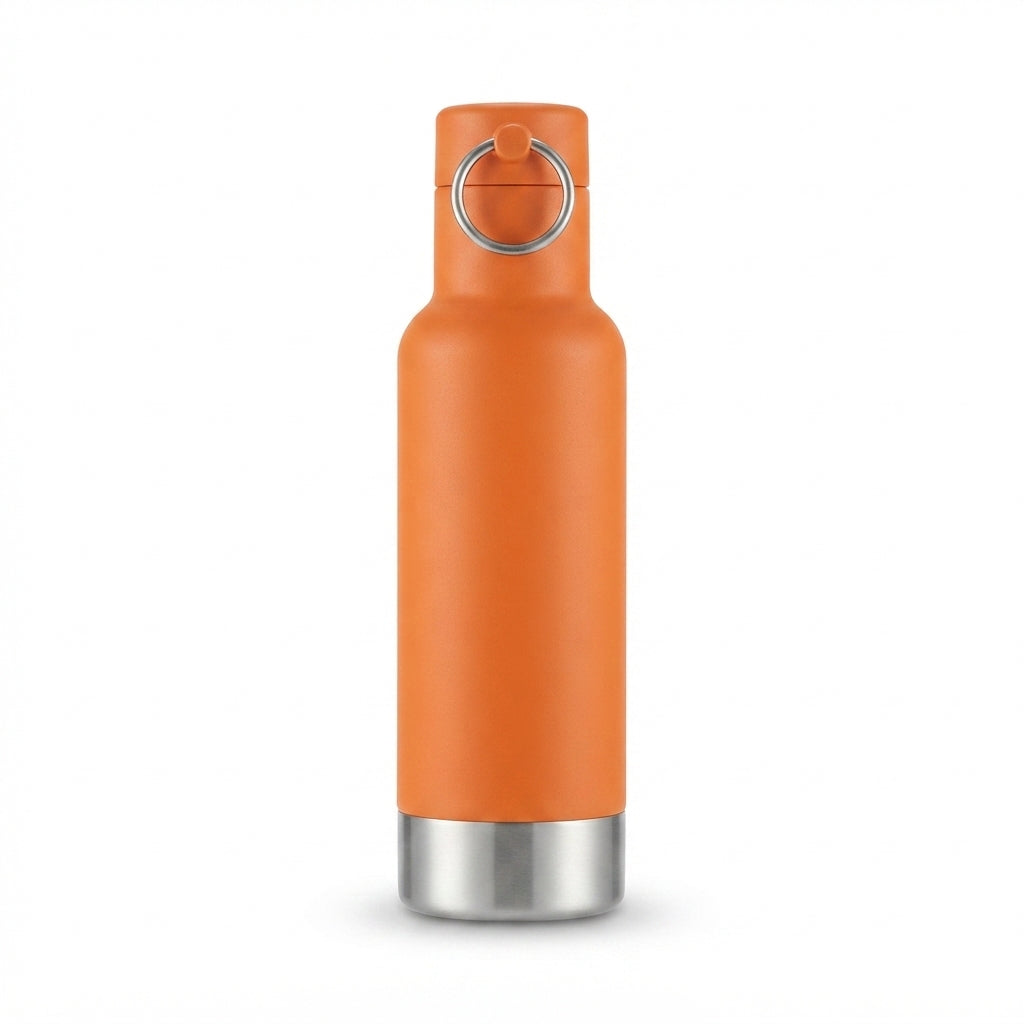 Vacuum Bottle with Ring Handle Lid - Orange - Meru Trophy corporate gifting