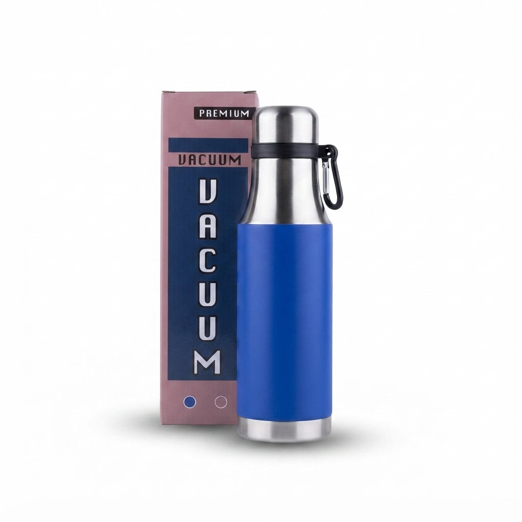 Vacuum Bottle with Clip Handle and Gift Box - Blue - Meru Trophy corporate gifting