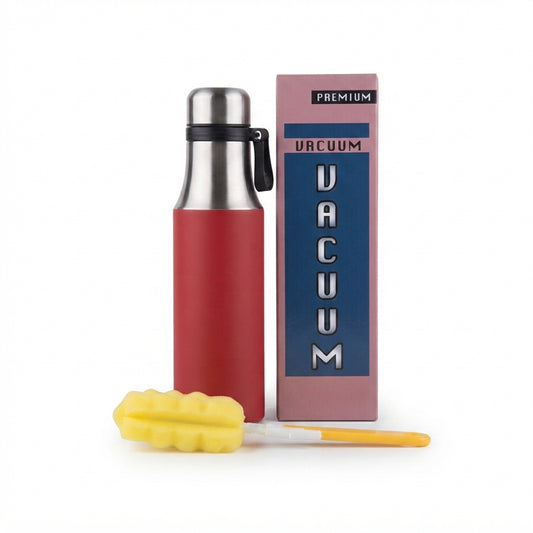 Vacuum Bottle with Clip Handle and Gift Box - Red - Meru Trophy corporate gifting