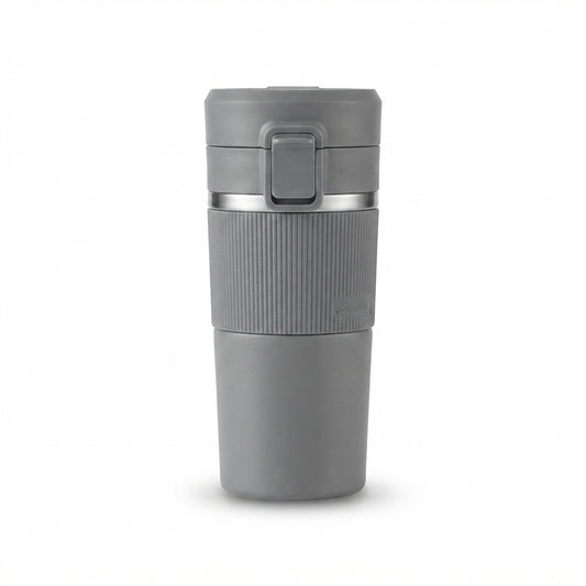Coffee Tumbler with Flip Lid - Grey - Meru Trophy corporate gifting
