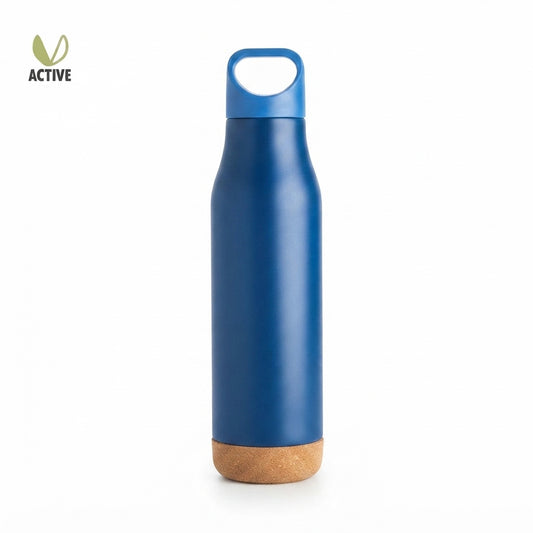 Cork Base Bottle with Loop Handle Lid - Blue - Meru Trophy corporate gifting
