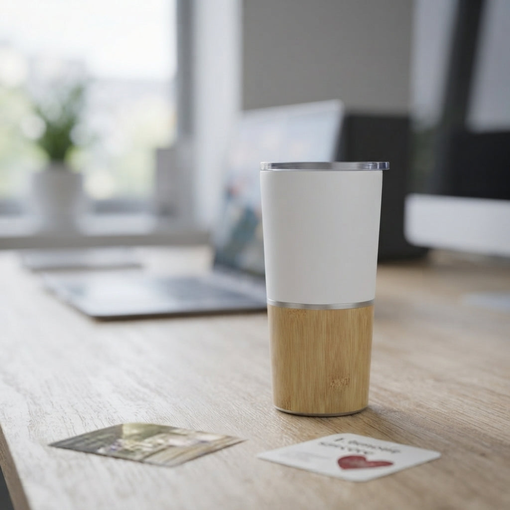 Half-Bamboo Insulated Tumbler 600 ml - lifestyle - Meru Trophy corporate gifting