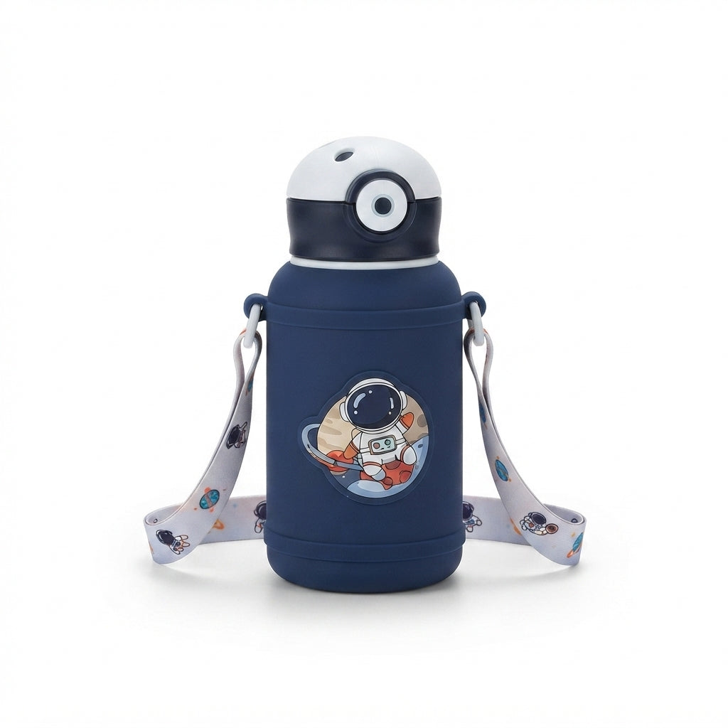 Cartoon Kids Flask with Strap - Blue - Meru Trophy corporate gifting