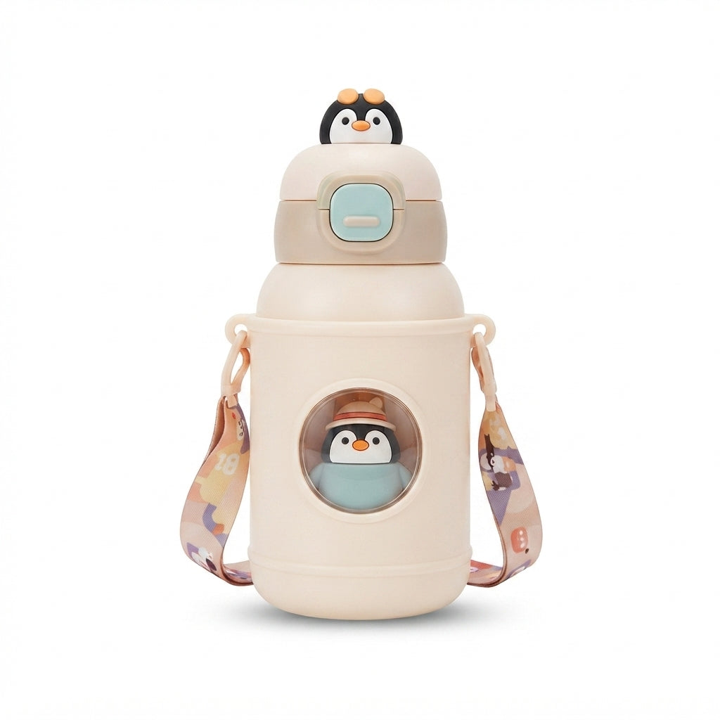 Animal Character Kids Flask with Cup Lid - Cream - Meru Trophy corporate gifting