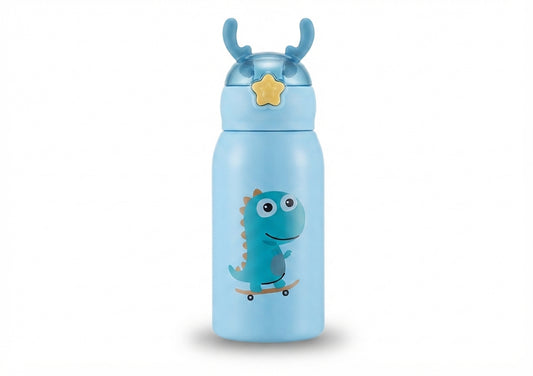 Cartoon Print Kids Bottle with Antler Lid - Blue - Meru Trophy corporate gifting