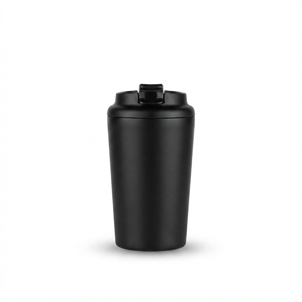 Compact Vacuum Coffee Tumbler - Black - Meru Trophy corporate gifting