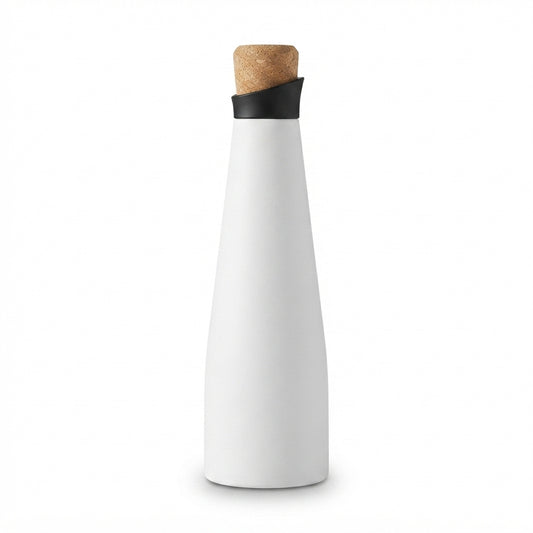Cone-Shaped Bottle with Cork Stopper - White - Meru Trophy corporate gifting