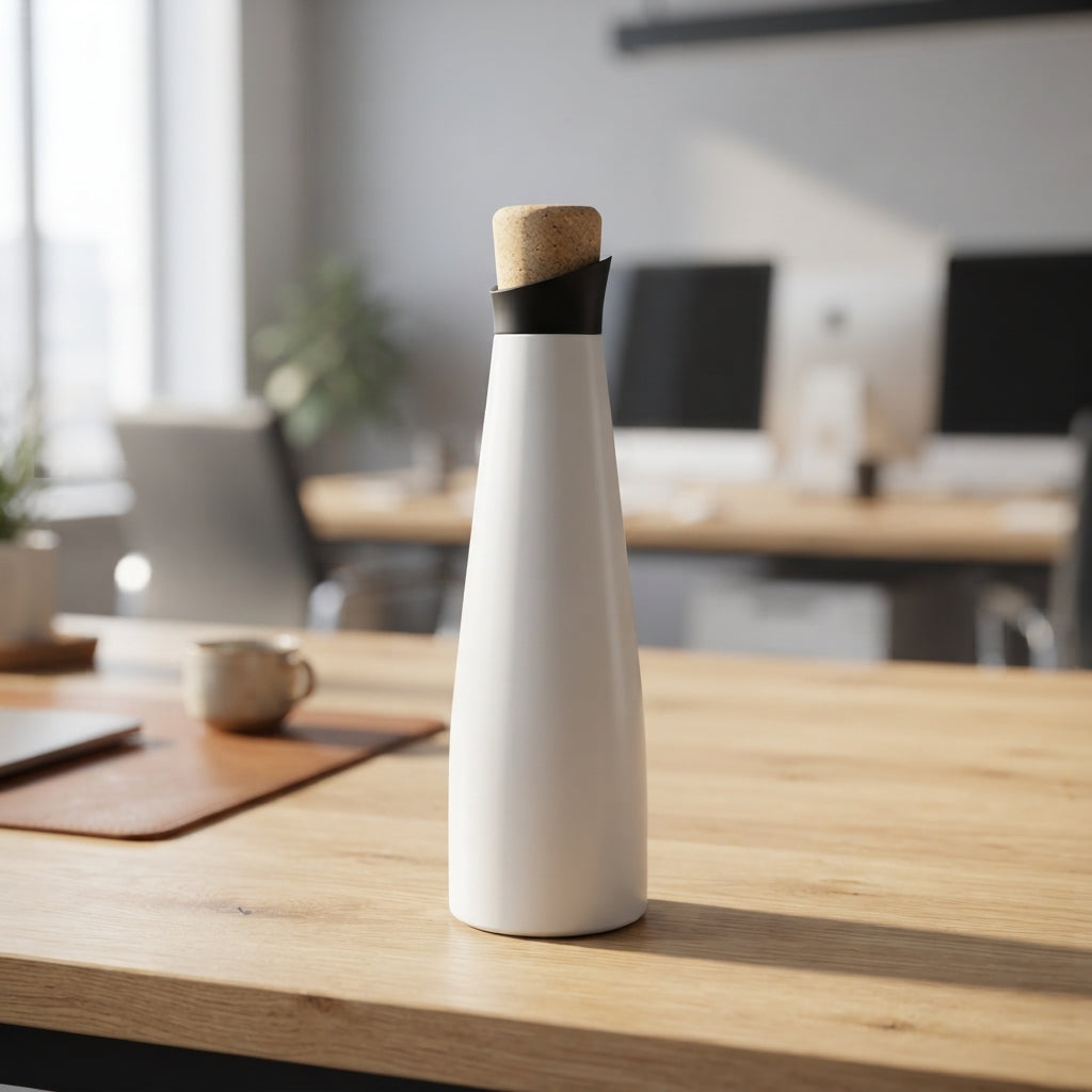 Cone-Shaped Bottle with Cork Stopper - lifestyle - Meru Trophy corporate gifting