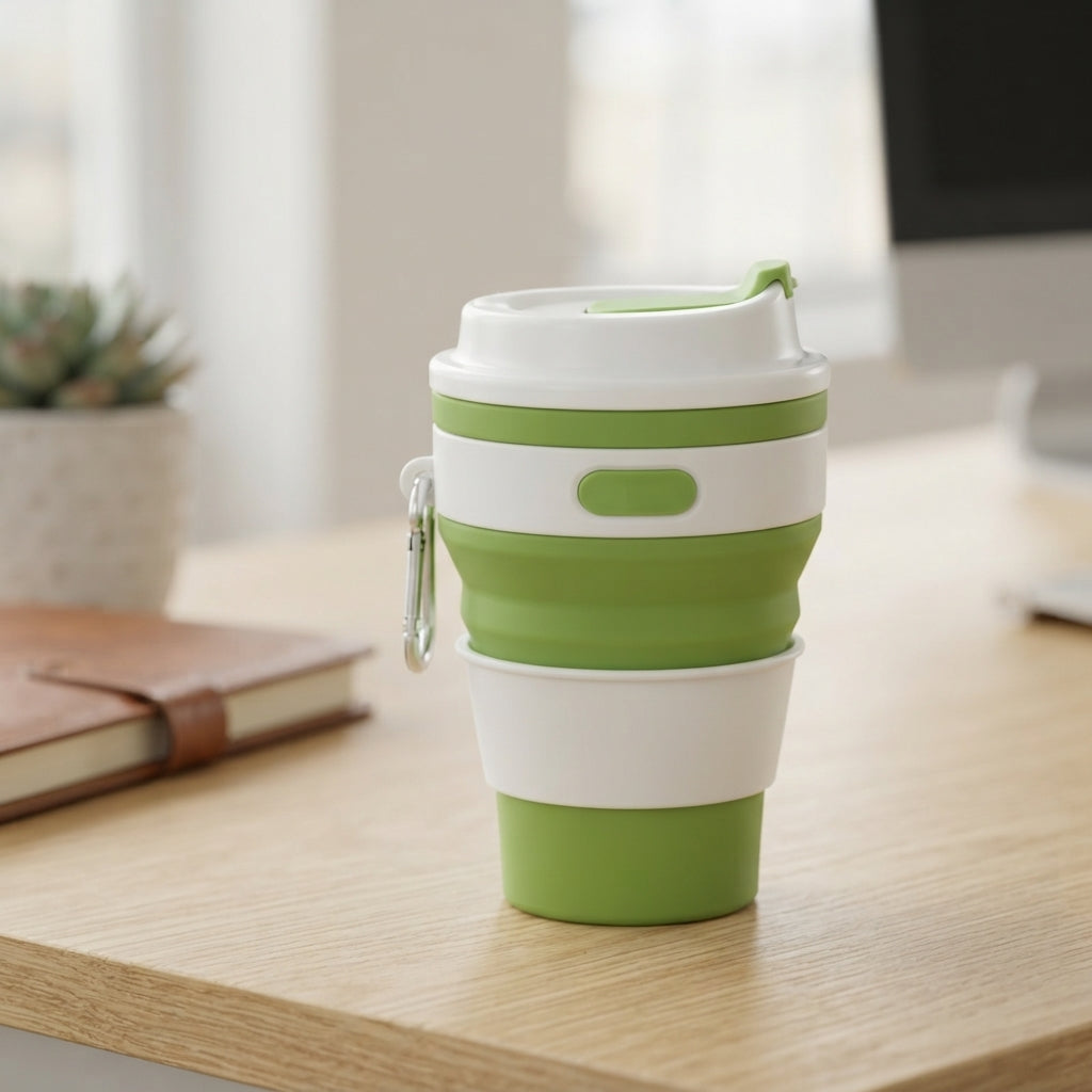 Collapsible Silicone Travel Cup - lifestyle - Meru Trophy corporate gifting
