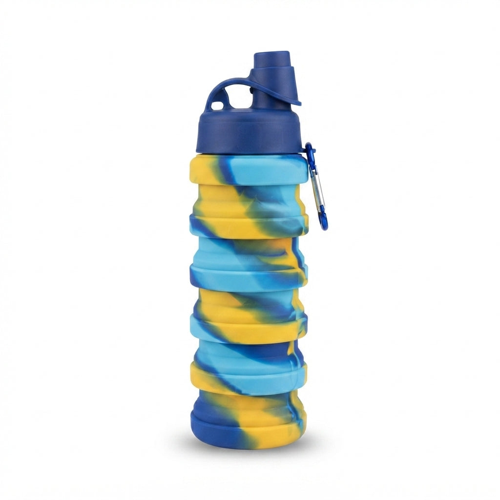 Collapsible Silicone Bottle - Blue - Meru Trophy corporate gifting