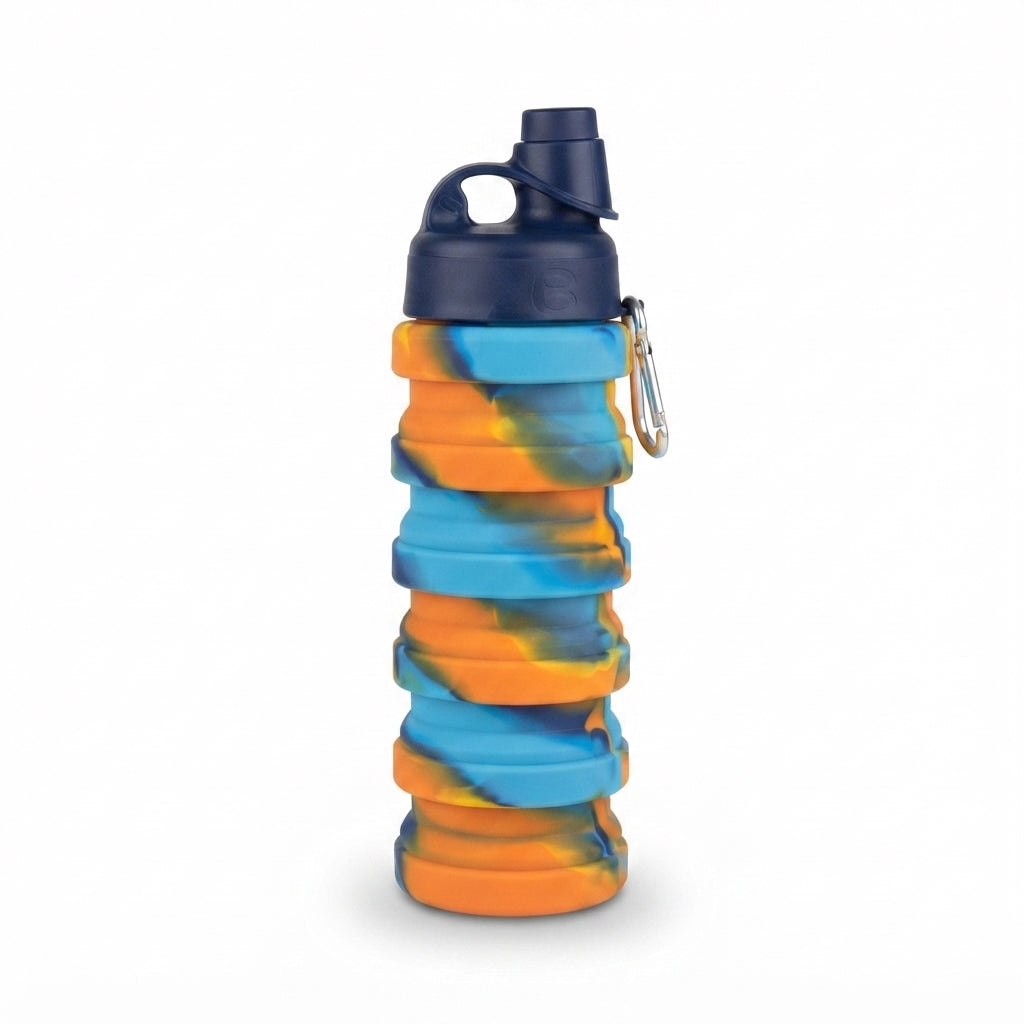 Collapsible Silicone Bottle - Orange - Meru Trophy corporate gifting