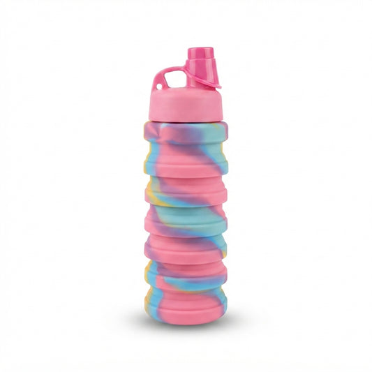 Collapsible Silicone Bottle - Pink - Meru Trophy corporate gifting