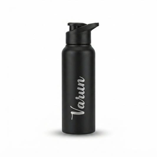 Straight Sipper Sports Bottle - Black - Meru Trophy corporate gifting