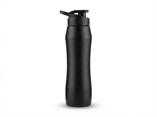 Curved Sipper Sports Bottle - Black - Meru Trophy corporate gifting