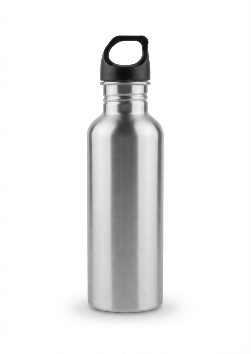 Sports Bottle with Loop Cap - Silver - Meru Trophy corporate gifting