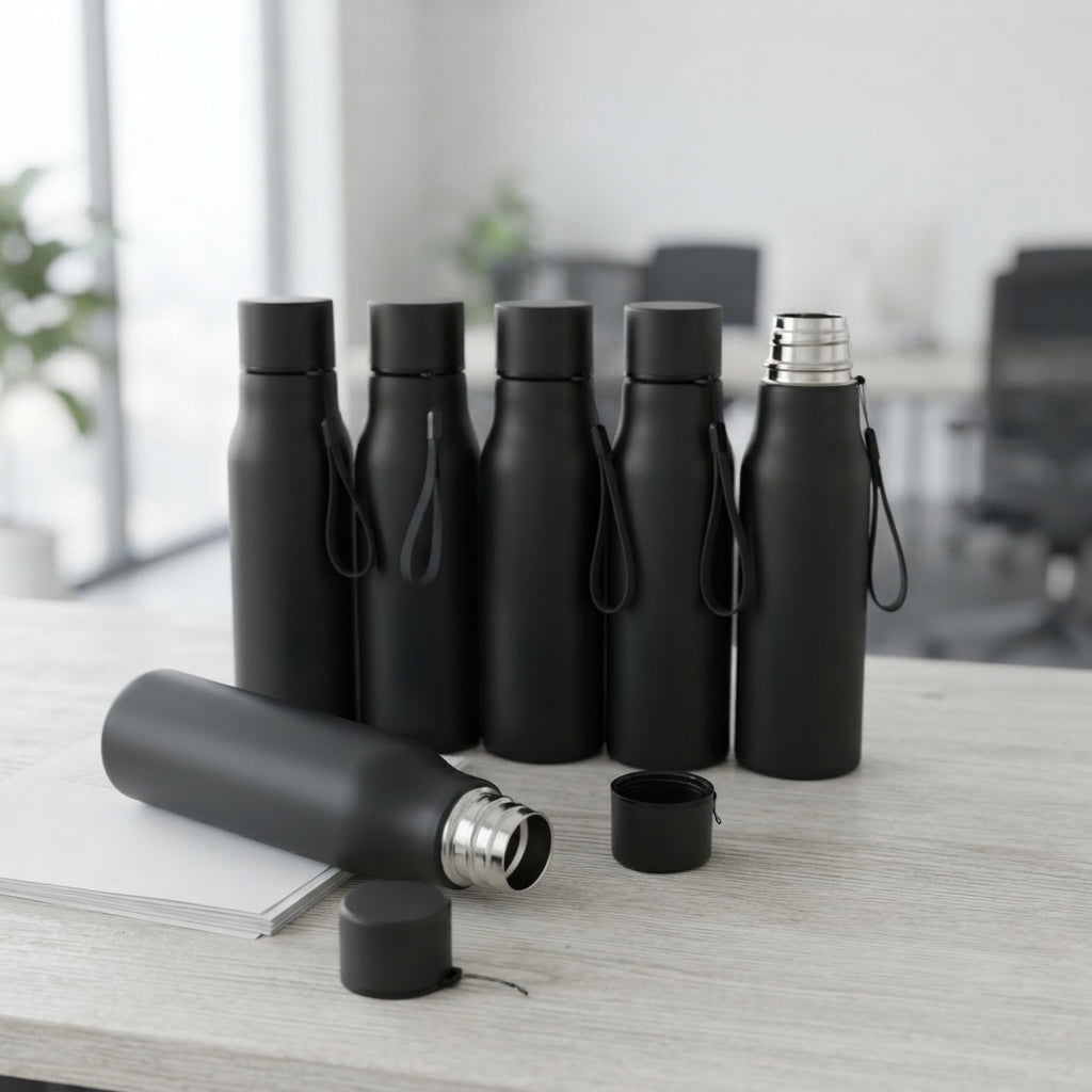 Steel Bottle with Carry Strap - lifestyle - Meru Trophy corporate gifting