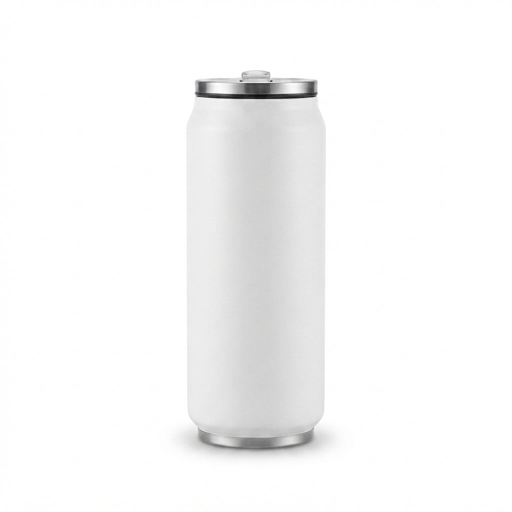 Can-Shaped Steel Bottle - White - Meru Trophy corporate gifting