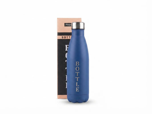 Cola-Shaped Steel Bottle with Gift Box - Blue - Meru Trophy corporate gifting
