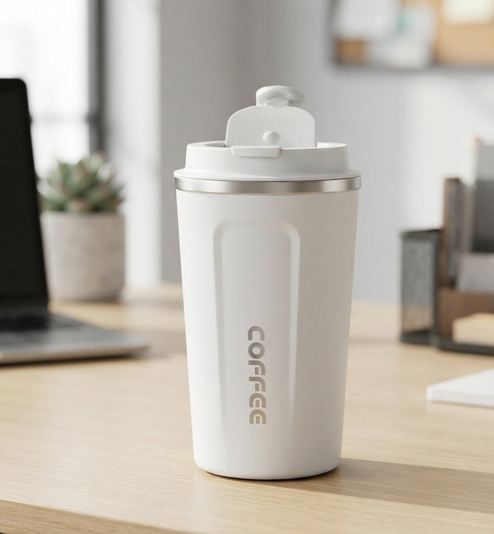 Coffee Tumbler with Sipper Flip Lid - lifestyle - Meru Trophy corporate gifting
