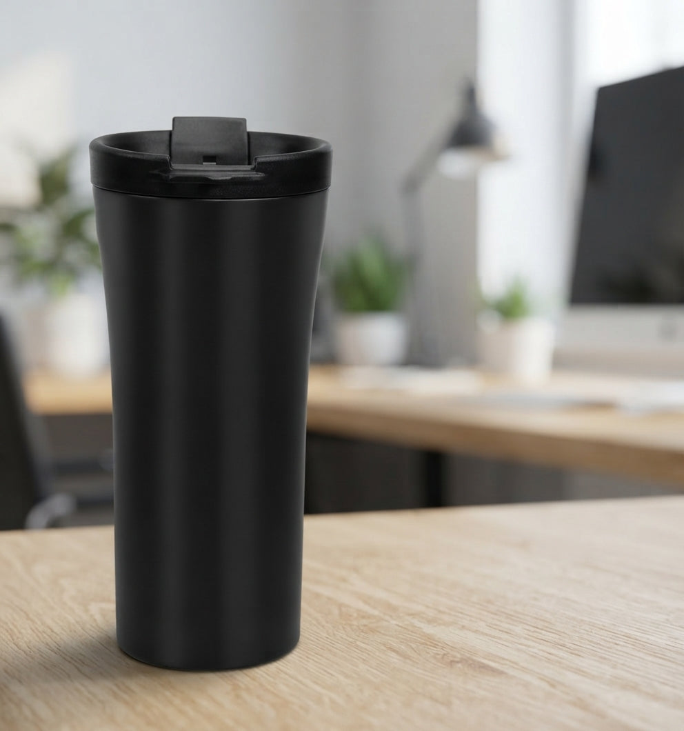 Insulated Travel Tumbler with Flip Lid - lifestyle - Meru Trophy corporate gifting