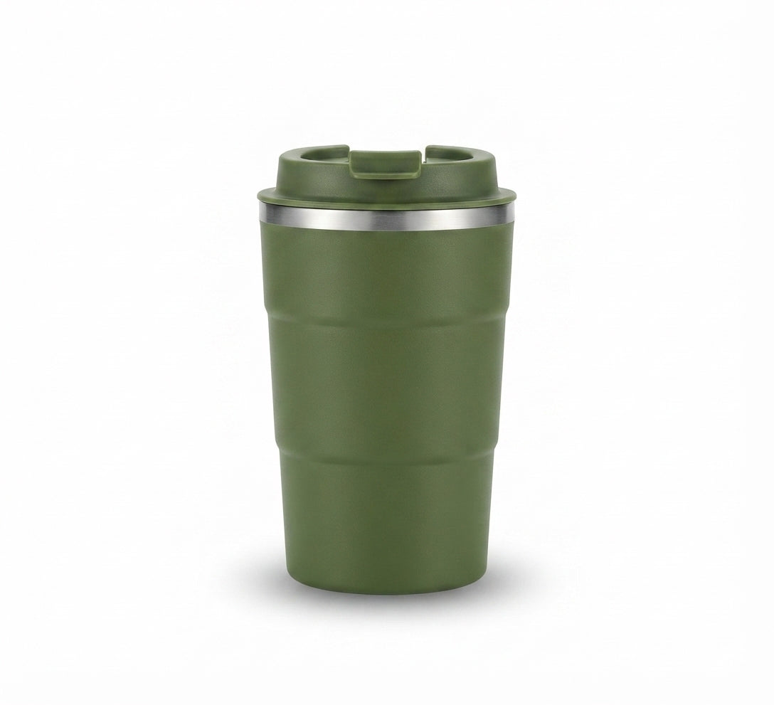 Coffee Tumbler with Flip Lid - Green - Meru Trophy corporate gifting