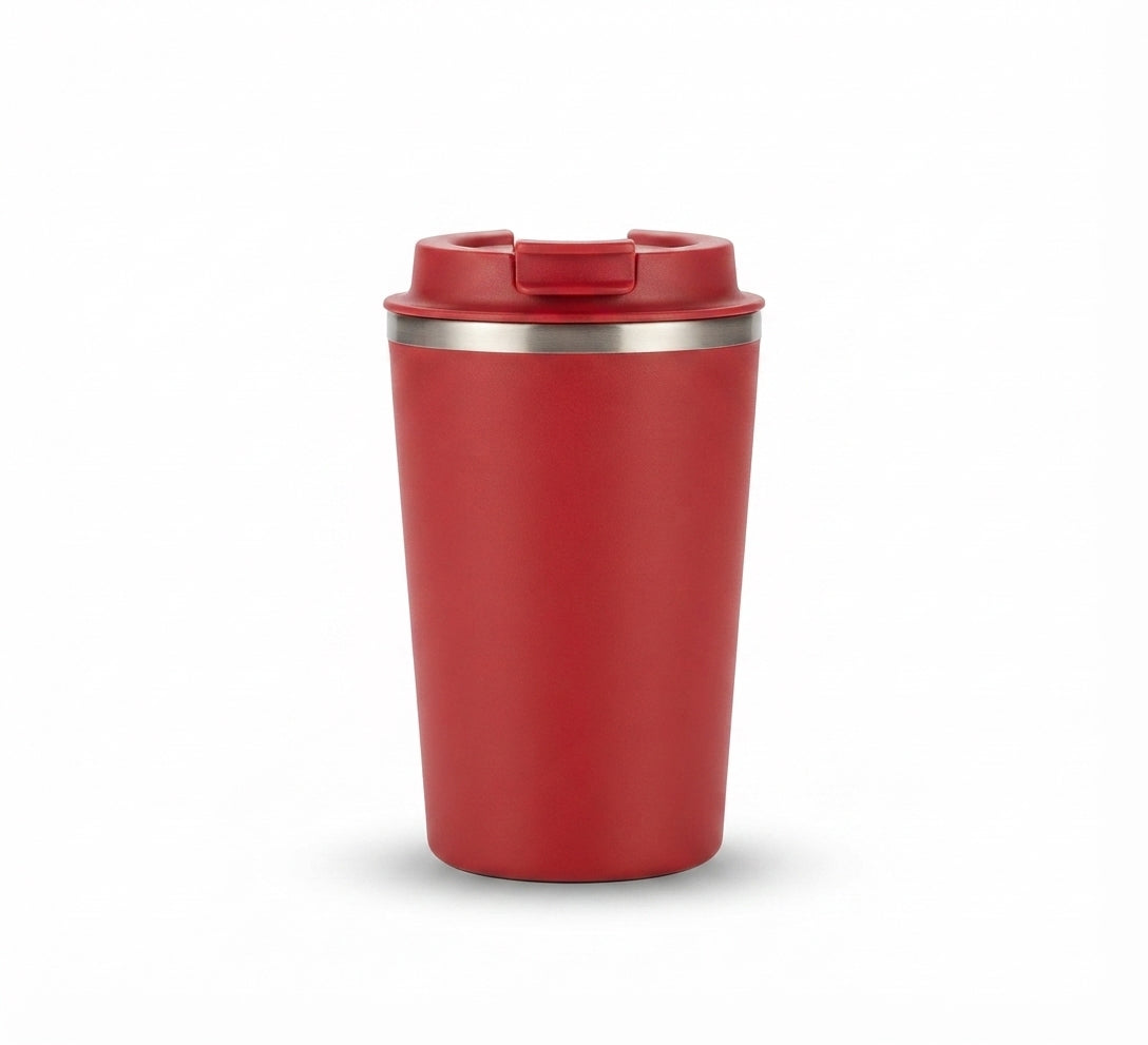 Coffee Tumbler with Flip Lid - Red - Meru Trophy corporate gifting