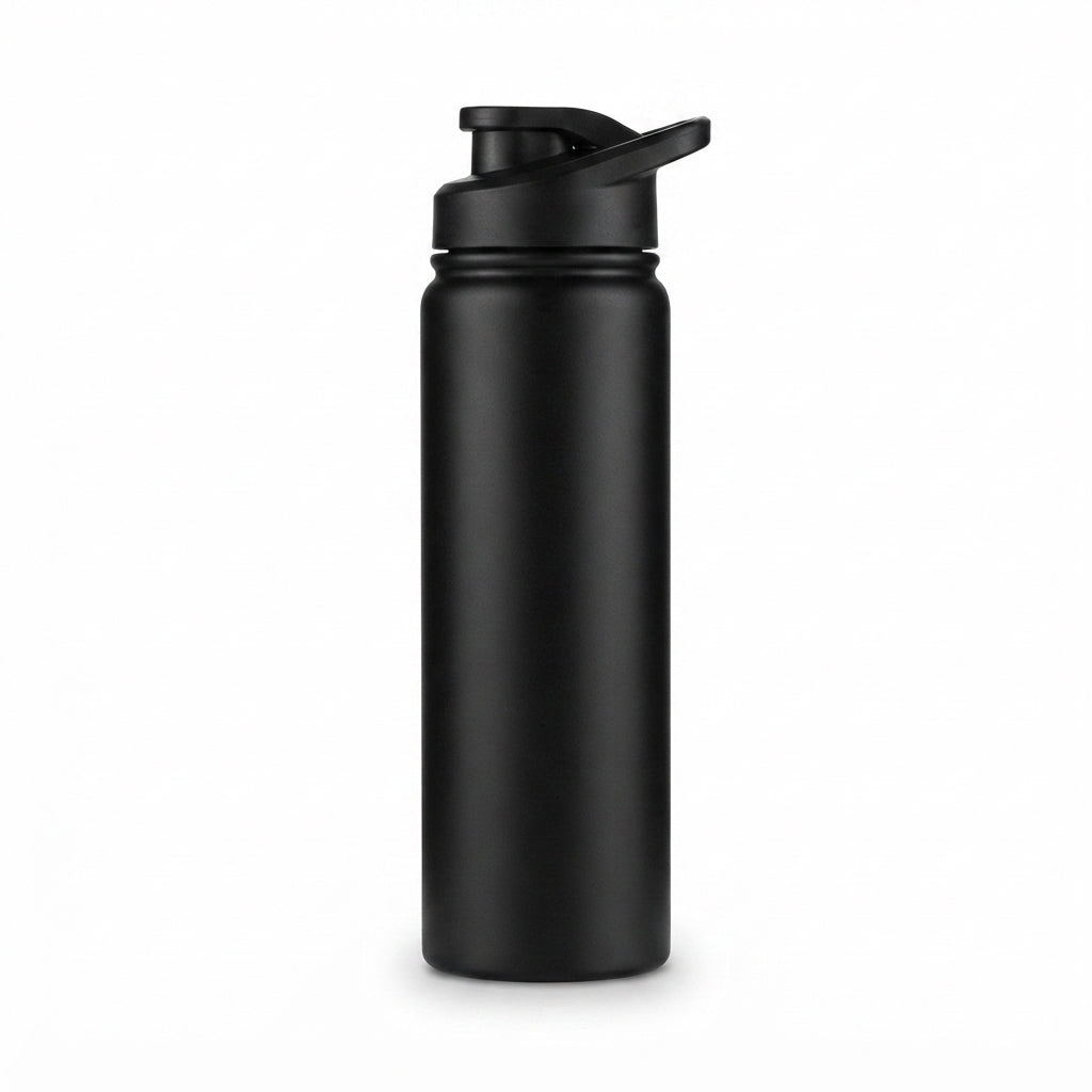 Aluminium Sipper Bottle - Black - Meru Trophy corporate gifting