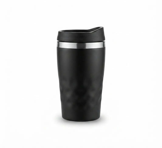 Steel Rim Coffee Tumbler - Black - Meru Trophy corporate gifting